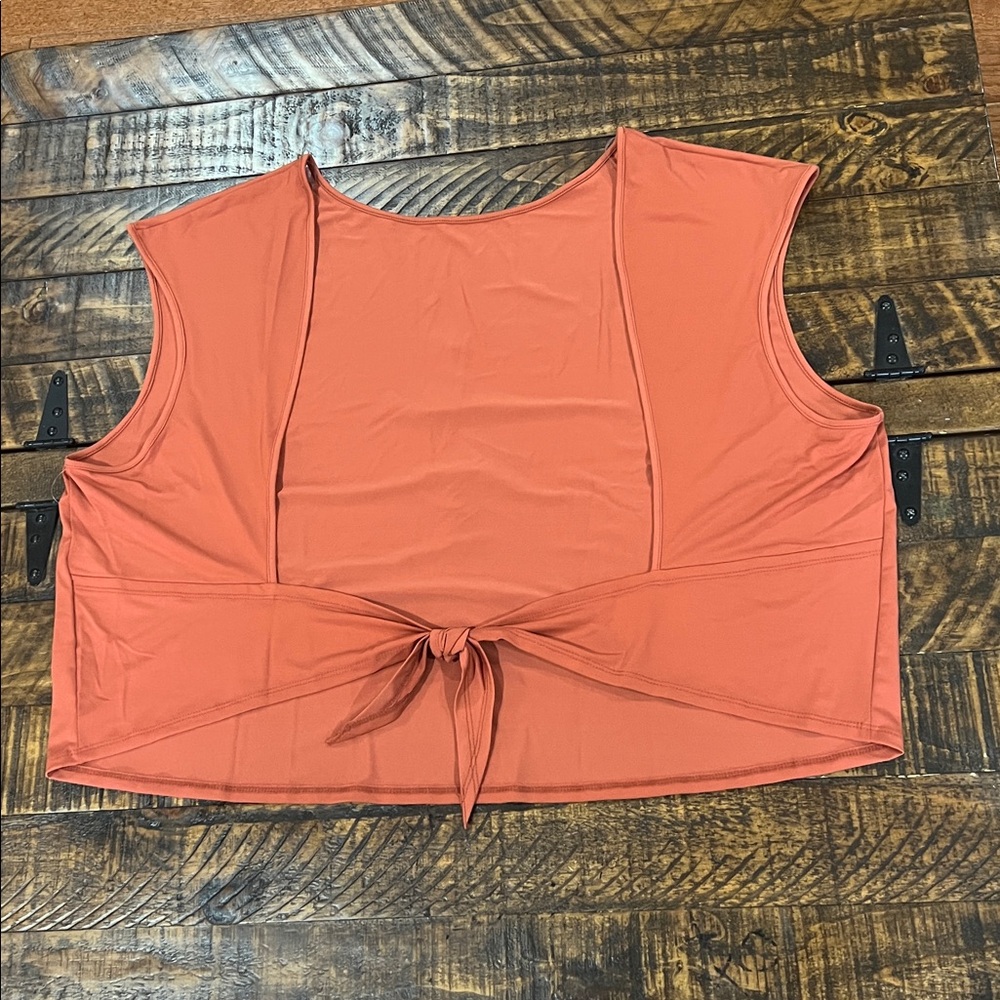 Target Rust Tie-Front Crop Top - Picture 3 of 11